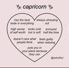 a heart with the words capricom on it