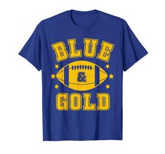 blue and gold football t - shirt with the number 8 on it