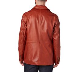 This rugged Safari Leather jacket is a vintage look that is sure to keep you warm while you brave the cold. Adorned with two upper pockets and two lower pockets, this piece enables you to pack as heavy or light in the cold as you like. Layer this Safari Jacket with a lightweight sweater or simple button down to achieve a dynamic look of western sophistication. Classic Cognac Leather Jacket For Winter, Leather Long Sleeve Outerwear With Multiple Pockets, Brown Leather Jacket With Patch Pockets For Winter, Winter Business Leather Jacket With Welt Pockets, Leather Sport Coat With Pockets For Fall, Classic Leather Jacket With Multiple Pockets, Classic Fall Outerwear In Cognac, Winter Blazer With Multiple Pockets, Business Outerwear With Multiple Pockets For Fall