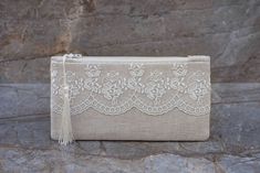 🔘These wedding clutches and bridesmaid gifts, bridesmaid clutches have an inside quality fabric lining and sturdy structure sturdy interfacing. 🔘The clutches are made from cotton linen fabric and lace. Inside they have interfacing and lining  🔘 Material: Cotton lining and lace. 🔘 TWO SIZE /MEASUREMENT OPTIONS ARE AVAILABLE:  20 x 10 cm / 8 x4 inch   22 x 12 cm / 9 x 5 inch  🔘 Care instruction: Hand wash in luke water. Wedding Pouch Bag With Zipper, Wedding Zippered Pouch Bag, Elegant White Clutch With Zipper Pouch, Beige Pouch Clutch For Wedding, Elegant Beige Cosmetic Bag For Gift, Wedding Clutch Purse, Bridesmaid Clutch, Bridesmaid Clutches, Wedding Bags