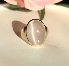 14K Moonstone ring vintage statement engagement ring natural | Etsy Luxury Chalcedony Moonstone Ring, Victorian Moonstone Ring, Luxury White Moonstone Oval Cabochon Ring, Luxury Vintage Moonstone Ring For Anniversary, Antique Oval Moonstone Ring, Vintage Round Cabochon Moonstone Ring, Elegant Cat Eye Gemstone Jewelry, Vintage Cabochon Moonstone Ring, Elegant Untreated Moonstone Ring