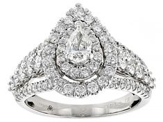 a large diamond ring with two rows of diamonds on top and bottom, set in 18k white gold