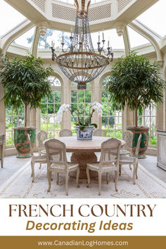 an elegant dining room with french country decorating ideas on the table and chandelier