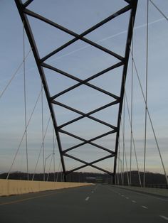 an image of a bridge that is going over the water with no cars on it