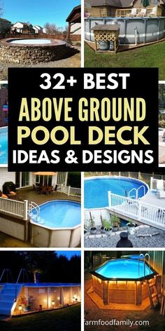 the best above ground pool deck ideas and designs for backyards, decks or pools