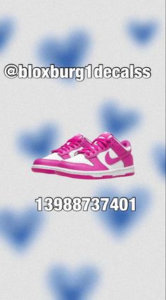 Nike Codes Bloxburg, Bloxburg Nike Shoe Decal Codes, Shoe Decals Bloxburg, Bloxburg Shoe Decal Codes, Bloxburg Shoes, Bloxburg Shoes Codes, Shoe Codes, Pink Dunks, Baddie Room