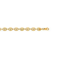 Golden Hour Everyone knows a gold chain link bracelet is a must-have essential. Find beauty in luxurious simplicity with our chain link bracelet designed with these puffed Mariner gold links. Available in 14K yellow gold 7 inches long Gold Weight small 4.20 medium 5.60 Gift wrapping available All of our fine jewelry is made to order — unless noted in stock — therefore please allow 4 - 8 weeks for production and delivery. Royal Chain, 18k Gold Chain, Gold Anklet, Silver Anklets, Yellow Gold Chain, Gold Chain Necklace, Chains For Men, Chain Link Necklace, Quality Jewelry