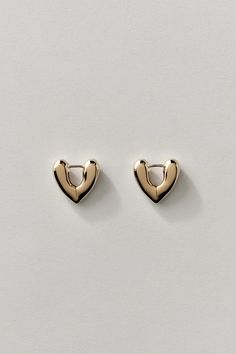 Annika Inez Heart hoops, small gold Hoop Heart Charm Jewelry For Everyday, Everyday Heart-shaped Huggie Earrings In Sterling Silver, Everyday Heart-shaped Sterling Silver Huggie Earrings, Sterling Silver Heart Earrings Tarnish Resistant For Everyday, Elegant Sterling Silver Huggie Earrings With Heart Charm, Elegant Huggie Earrings With Heart Charm, Everyday Heart Charm Earrings, Elegant Everyday Huggie Earrings For Valentine's Day, Anniversary Small Hoop Single Heart Earring