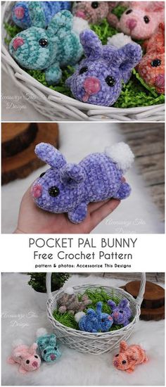 crochet patterns for stuffed animals in baskets