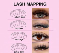 #lashes #lashesextension #lashesonfleek #lashesfordays Extra Wispy Lash Extensions, Different Lash Maps, Pawotence Lash Map, Lash Mapping For Almond Eyes, Lash Extensions With Measurements, Primark Individual Lashes, Lashes Styles Extensions, Squirrel Eyelash Mapping, Cat Eye Lash Extensions Black Women