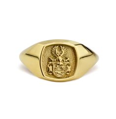 Welcome to LUXJ, Create your custom family crest signet ring! Send us your coat of arms in messages. Our team is happy to assist you with any questions you may have and we look forward to creating these special jewelry for you. *The images are taken from us* | Information about the ring | - Face Size: 10x10mm - Band width at the bottom: 4mm | Material | - Sterling Silver 925 - Gold Vermail (925 base) - 9K Real Gold (375) - 14K Real Gold (585) - 18K Real Gold (750) Your ring will include a hallma Luxury Oval Signet Ring With Coat Of Arms, Family Crest Ring, Family Crest Rings, Gold Coat, The Ring Face, Shield Ring, Ring Cushion, Special Jewelry, Ring Dainty