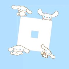 two cartoon rabbits sitting on top of a white light switch plate with an electrical outlet in the middle