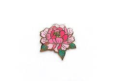 Add a little flare to your day with our one of a kind lapel pins. These little peonies are so hot right now. Who doesn't love this precious pretty peony? Definitely #ontrend. We worked with a terrific canadian manufacturer to translate our original artwork into a trusty 1" pin you can wear with you everywhere.Available in Gold or Rose Gold.Pin these to your jacket, purse, collar and immediately feel a pep in your step.Collect the set! https://www.etsy.com/shop/lanabetty/?section_id=21445980SHIPP Spring Flower Enamel Pin As A Gift, Floral Enamel Pin, Spring Flower Enamel Pin For Gift, Spring Flower Enamel Pin Gift, Rose Enamel Pin, Flower Shaped Enamel Pin, Pink Enamel Pins As Gift, Pink Flower Enamel Pin, Pink Flower Brooch Pins