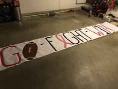 Cheerleading Banners For Football, Football Run Thru Signs, Cheer Banners For Football Poster Ideas, Homemade Football Posters, Cheer Football Banners, Banners For Football Games, Pink Out Run Through Signs Football, Breakaway Banners Football Diy, Football Game Banners