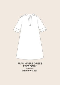 a white dress with the text frau mez dress facebook powered by hammers flex