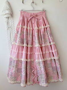 Pink Embroidered Skirt, Summer Embroidered Pink Skirt, Bohemian Pink Embroidered Skirt, Pink Cotton Patchwork Skirt, Vintage Pink Cotton Skirt, Fairy Fashion, Fashion Project, Fashion Inspiration Design