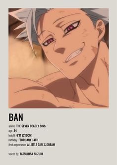 an advertisement for the anime show ban