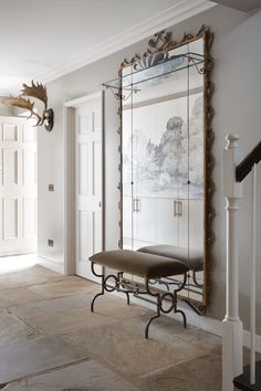 Entryway Mirrors, Antique Gold Mirror, Small Entryways, Georgian Homes, Small Entryway, Terraced House, House Garden, French House, Main Bedroom