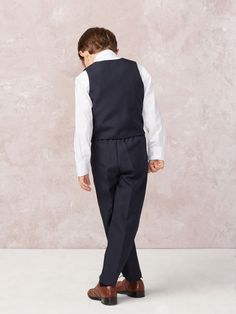 Boy's 5 Piece SLIM FIT Tuxedo Set - Choose Your Color & Size 4016 – Glass Slipper Formals Uniform Tailored Suits For Workwear, Formal Button-up Vest, Classic Navy Sets For Workwear, Classic Navy Sets For Work, Classic Navy Workwear Sets, Formal Fitted Uniform With Long Sleeves, Formal Fitted Long Sleeve Uniform, Classic Long-sleeved Formal Uniforms