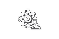 the science icon is shown in black and white