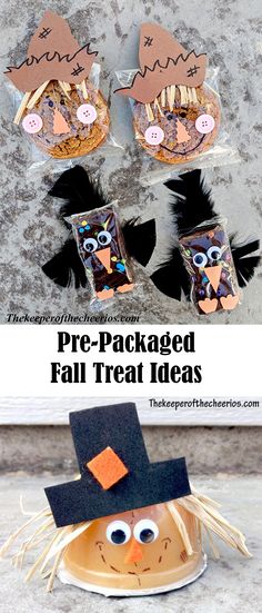 an easy and fun fall treat idea for kids to make with paper plates, feathers and pumpkins