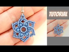 two pictures showing how to make an ornament in the shape of a snowflake