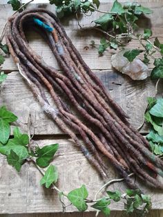 Earthen - A set of ten double ended dreadlocks You will get the exact same set in the first photos (the last two photos show other sets installed and worn in the hair) The lengths vary and aren't all exactly the same length in a set for a more natural look, they measure between 29 - 36 inches - The measurement is the whole length of a dreadlock (when folded in half and installed, each double ended dreadlock will make two, of half of the whole length) They are wonderfully nobbly and bumpy, some h Dreadlocks Braids, Natural Dreadlocks, Natural Dreads, Psy Trance, Dread Accessories, Double Ended Dreads, Ginger Black, Pixie Hair, Dread Hairstyles