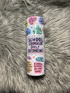 20oz school counselor daily affirmations tumbler Future Classroom, Water Glasses, School Counselor, School Counseling, Daily Affirmations, Counseling, Affirmations, Tumbler, Etsy Uk