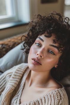 20 Gorgeous Short Haircuts For Curly Hair That Will Make You Ditch The Straightener Styles For Big Foreheads, Short Haircuts For Round Faces, Haircuts For Round Faces, Short Hair Cuts For Round Faces