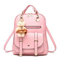 Soft Leather Backpack, Women Backpack Travel, Soft Leather Handbags, Backpack For Teens, Straw Tote Bag, Girly Bags, Women Leather Backpack, Backpack Brands, Student Backpacks