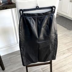 Genuine Black Leather Pencil Skirt Barely Worn. Good Condition Black Leather Pencil Skirt, Leather Pencil Skirt, Leather Skirt, Pencil Skirt, Womens Skirt, Black Leather, Size 2, Pencil, Skirt