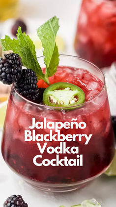 Jalapeño Blackberry Vodka Cocktail Jalepeno Cocktail Recipes, Blackberry Infused Vodka, Jalapeno Drinks Vodka, Jalapeno Simple Syrup Cocktails, Vodka Mexican Cocktails, Blackberry Lime Cocktail, Jalepeno Vodka Recipes, Blackberry Simple Syrup Cocktails, Jalapeno Cocktail Recipes