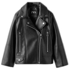 Jaket Motor, Faux Leather Biker Jacket, Leather Biker Jacket, Lapel Collar, Biker Jacket, Kids Jacket, Faux Leather, Zara, Long Sleeves