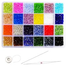 the beading kit is filled with different colors and materials to make it look like they are