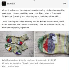 an image of two socks that have been knitted together