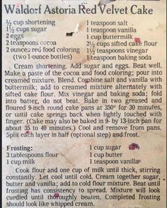 an old recipe for red velvet cake