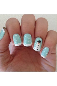 Simple and Stunning Christmas Nailss for Home Stylists Cute Snowman Nails, Winter Nail Art Simple, Snowmen Nails Design, Snow Man Nail Art, Holiday Nails For Kids, Kids Winter Nails, Blue Snowman Nails, Snowman Acrylic Nails, Winter Nails For Kids