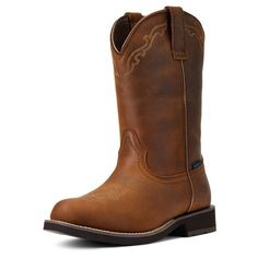 N/ADelilah Round Toe Waterproof Western Boot | Product Features : 0 : 4LR™ lightweight stabilising shank for support, 1 : Waterproof PRO™ construction with an impermeable barrier, 2 : Waterproof full-grain leather foot and upper, 3 : Mesh lining, 4 : Double stitch welt, 5 : Embroidered stitch pattern, 6 : Easy pull-on style | Women's Delilah Round Toe Waterproof Western Boots in Distressed Brown, Size: 12 B / Medium by Ariat Ariat Western Boots, Brown Fits, Double Stitch, Western Boots Women, Leather Cowboy Boots, Tractor Supply, Cowboy Boots Women, Western Boot, Western Cowboy Boots