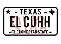 a license plate for the state of texas that says el cuh, the lonestar state