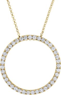 Accented Circle Necklace Circle Necklace, New Product, Natural Diamonds, Diamond Necklace, White Gold, Yellow Gold, Rose Gold, Yellow, Gold