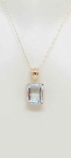 Aquamarine 1.35Ct / 6.06 Ct 14k Yellow Gold Pendant / Necklace. Natural stone. 14k gold Chain necklace. Rectangle Gemstone Jewelry. Aquamarine Lover. March Birthday Stone. Product Info: - Stone Measures: 1.35 Ct 6x5mm / 6.06 Ct 11x8mm Rectangle Aquamarine, - Color: Light Blue. - Pendant Measures: 13x5mm 1.35Ct / 18x8mm 6.06 Ct - Metal: 14k Yellow Gold. - Chain Length: 18 Inches Rope Chain - Made in USA. - Nice Gift Box Included. Jewelry Aquamarine, Birthday Stone, March Birthday, Aquamarine Pendant, Aquamarine Jewelry, Blue Pendant, Yellow Gold Pendants, Gold Chain Necklace, Dream Jewelry