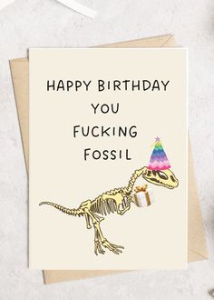 Playfully Teasing Birthday Message: With its boldly humorous message, "Happy Birthday You Fucking Fossil," this card is perfect for those who enjoy a good-natured roast on their birthday, making it a hit for milestone celebrations like 30th, 40th, 50th, 60th, 70th, 80th, or 90th birthdays. Versatile for Any Recipient: Whether it's for a husband, boyfriend, girlfriend, wife, or a friend, this card's cheeky humor makes it a versatile and entertaining choice for both men and women celebrating their birthdays. High-Quality and Durable Material: Constructed from premium 300gsm cardstock, the card not only delivers a funny message but also boasts a high-quality feel and longevity, making it a memorable keepsake. Happy 30th Birthday Card Diy, Birthday Cards For 30th Birthday, Birthday Cards 50 Men, Card 50 Birthday, Funny Cards For Birthday, 30th Birthday Party For Husband, Husband 30th Birthday Party, Funny Birthday Card Ideas For Best Friend, 30th Birthday Ideas For Best Friend