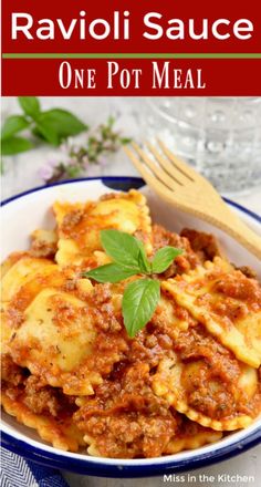 ravioli sauce is one pot meal that's easy to make and tastes just as good as it looks