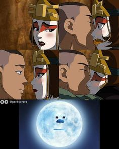 an animated image of the moon with many different facial expressions on it's face