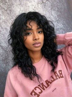 Color:Black Length:Medium (18 Inches) Weight: 154g Type:Bangs Wig, Messy Wavy Style Dye/Bleach/Perm:Perm Heat Tolerence:150℃ Material: Synthetic Fiber Natural Curly Hair Cuts, Medium Length Curly Hair, Bangs Wig, Long Curly Wig, Medium Curly Hair Styles, Halloween Wigs, Curly Hair Wig, Curly Human Hair Wig, Deep Winter