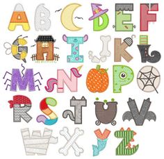 the letters are made up of different shapes and sizes