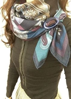 Chanel Sweater, Scarf Tutorial, Stylish Scarves, Scarf Rings, Kitenge, Hermes Scarf