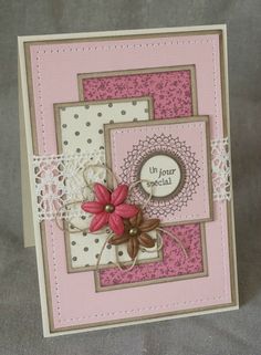 a close up of a card with flowers on it