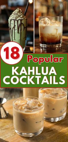 Selection of Kahlua cocktails featuring creamy iced drinks, a classic White Russian, a minty chocolate milkshake with chocolate drizzle, and chilled Kahlua-based creations. Perfect for coffee liqueur lovers, easy cocktail ideas, holiday treats, and indulgent drink recipes for special occasions or parties. Kahlua Drinks, Simple Cake Designs, White Russian, Espresso Martini, Cocktail Making, Easy Food To Make, Coffee Flavor, Easy Cake, Cocktail Recipes