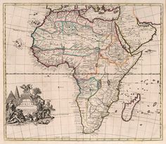 an old map of africa with all the countries